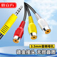 倍立方（BURLEFRAN）適用于海信長虹酷開液晶電視3.5mm一分三轉(zhuǎn)接AV線DVD音視頻線 黃頭18MM3.5公轉(zhuǎn)3RCA母【通用款】