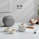 叁旬轉轉泡旋轉自動(dòng)泡茶壺功夫茶具套裝旅行家用簡(jiǎn)約陶瓷懶人泡茶神器 轉轉泡快客杯_禪風(fēng)白(含旅行包)