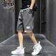 JEEP SPIRIT短褲男夏季薄款冰絲潮流寬松休閑五分褲新款運動(dòng)外穿大碼簡(jiǎn)約中褲 K616深灰色 XL