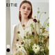 愛特愛（EITIE）秋新款商場同款時尚氣質輕商務腰帶V領顯瘦燈籠袖連衣裙女6307020 白12 XL 170