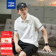 唐獅（TonLion）2025夏男左胸小細(xì)節(jié)袖筒拼條短袖Polo