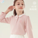 多妙屋女童長(cháng)袖T恤春秋裝兒童打底衫上衣中大童POLO衫81778粉色150
