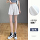 茹軒灰色西褲短褲女夏運動(dòng)薄款2024年新款寬松高腰a字休閑闊腿熱褲子 白色 S