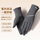 十竹騎車(chē)手套女士冬季保暖觸屏騎車(chē)電動(dòng)車(chē)加絨防風(fēng)寒觸屏羊毛騎行手套 深灰色【顯瘦】高彈薄絨