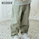 Milkbarn兒童長(cháng)褲 1-6歲男女童寬松休閑褲寶寶春秋外穿運動(dòng)褲子 淺灰綠 120 cm