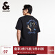 杰克·瓊斯（JACK&JONES） 春季款潮酷百搭純棉胸前膠印略寬松羅紋圓領(lǐng)短袖T恤男225101131
