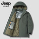 JEEP SPIRIT棉服男士2025冬季加絨加厚羽絨棉衣服男防風(fēng)抗寒保暖棉襖子外套男 橄欖綠 XL