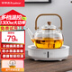榮事達(dá)（Royalstar）電陶爐圍爐煮茶套裝電茶爐煮茶器2024新款煮茶壺大功率電熱爐煮水壺養(yǎng)生壺泡茶燒茶壺辦公室小型 雅白電陶爐+竹把提梁壺-1300W【2檔火力】 一鍵保溫功能+智能觸控防水耐高