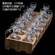 baer家用水晶玻璃白酒杯 中式小酒杯一口杯杯 帶刻度分酒器公道杯 12*100ml分酒器+12*15ml采詩+架