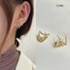 沐嫣耳環(huán)女2024年新款個性設(shè)計感氣質(zhì)耳釘法式小眾耳飾 金色爪子耳環(huán)
