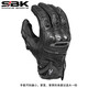SBK摩托車(chē)騎行手套男牛皮透氣防摔機車(chē)賽車(chē)裝備四季可觸屏賽道競技金 ST-10黑色(可觸屏) M(建議掌寬7.5-8.5cm)