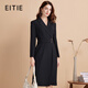 愛(ài)特愛(ài)（EITIE）高級感簡(jiǎn)約通勤百搭小黑裙正式西裝連衣裙秋季新款7507218 極簡(jiǎn)黑20 M 160