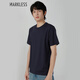MARKLESS【冰感棉持續涼感】2024夏季t恤男抗菌質(zhì)感短袖男士寬松休閑上衣 藏青藍 XL