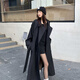 GARNUO卡其色風(fēng)衣外套女中長款2025春秋新款小個(gè)子高級感英倫風(fēng)休閑大衣 黑色 M 【111-130斤】