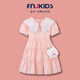 FNJ KIDS童裝女童連衣裙2025夏裝洋氣中大童短袖裙子甜美兒童公主裙 粉色 150 (建議身高140-150cm)