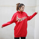 耐克（NIKE）女裝夏季新款大LOGO休閑運(yùn)動(dòng)中長(zhǎng)款時(shí)尚百搭舒適連帽衛(wèi)衣套頭衫 BV5984-600 紅色 L