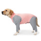 SLPC狗狗衣服四腳衣夏季大型犬金毛拉布拉多衣服防掉毛家居服寵物衣服 粉灰拼色 XL（約60到78斤）