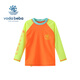 VODA BEBA兒童泳衣防曬長(cháng)袖分體女童男童多巴胺沖浪游泳女孩泳褲游泳裝備 陽(yáng)光橙 9-10歲 / 130-140cm 55-65斤