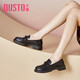 大東（dusto）方跟樂(lè )福鞋女新款時(shí)尚簡(jiǎn)約圓頭女單鞋百搭通勤小皮鞋5061 黑色 36