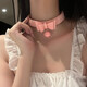 BJYL項圈女脖子上戴的飾品鈴鐺choker女朋友鏈子頸圈男頸環(huán)項鏈金屬 粉色