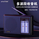 夏新老人收音機全波段便攜式可充電手動(dòng)選臺調頻廣播大音量音響播放器 黑色升級版 標配