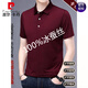 皮爾卡丹（pierre cardin）男士翻領(lǐng)短袖T恤桑蠶絲大碼純色半袖T中青年T恤衫男易穿搭 酒紅色 175/92A 建議130-150斤