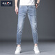 增致牛仔（zengzhi）男裝新品九分褲中腰小腳彈力時(shí)尚韓版顯瘦牛仔褲 1Q2060淺藍(lán)色 32