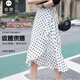 淺雖紅（QIANSUIHONG）2025夏新款雪紡半身裙女中長(cháng)款垂感高腰顯瘦包臀波點(diǎn)魚(yú)尾裙ASJ 韓版魚(yú)尾裙白底黑點(diǎn) 均碼 140斤可以穿