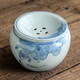 雅輊茗品陶瓷建水茶渣缸家用帶蓋茶洗水盂小號(hào)手繪青花復(fù)古茶水桶茶道配件 仿古手繪-建水（魚趣）