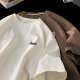 武楠（WUNBSENAN）重磅纯棉短袖t恤男2023夏季衣服男装新款学生印花宽松美式体恤 白色 L