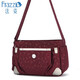 Frazzil/法姿女包斜挎包新品多隔層休閑帆布小單肩包輕便防水百搭逛街包媽媽包 1431 醬紫壓花1431