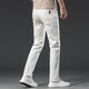 Lirdn Lee秋季新款牛仔褲男士商務(wù)休閑修身直筒潮牌高檔中腰潮流百搭長(cháng)褲子 米白色 31 碼-腰圍2尺4