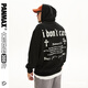 PANMAX大碼寬松衣多穿情侶裝上衣字母印花連帽衛衣加肥加大 新款秋裝 黑色 3XL
