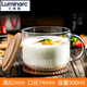 樂美雅Luminarc無鉛鋼化玻璃杯帶把牛奶杯創(chuàng)意家用開水杯耐熱茶杯微波爐早餐杯子 羅凱加勺子+竹木蓋 500ml