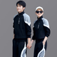 萬(wàn)格尼運動(dòng)套裝男春秋季新款情侶休閑運動(dòng)裝長(cháng)袖休閑套裝跑步衛衣三件套 8901款黑色（春秋三件套）束腳褲 女3XL(建議體重130-139斤)