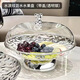 正興陽(yáng)陶瓷創(chuàng  )意水果盤(pán)家用客廳茶幾輕奢擺放零食干果收納盒瀝水果籃雙層果盆 水波紋瀝水果盤(pán)【帶蓋】透明白
