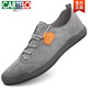 卡帝樂(lè )鱷魚(yú)（CARTELO）男鞋真皮2026春秋新款板鞋潮流百搭手工平板軟底潮鞋運動(dòng)休閑皮鞋 灰色【2817四季款】 39