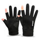 露手指頭的手套外賣(mài)騎手快遞員指男冬季半指加絨保暖騎行開(kāi)車(chē)寫(xiě)字釣魚(yú)漏指 黑色**S款露二指男麂皮絨