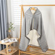 儷之影 毛毯 辦公室披肩斗篷午睡空調毯男女可穿裹身蓋腿多功能懶人披風(fēng)兒童羊羔絨小毛毯 淺灰色戀尚羽 110*145cm