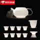 蘇氏陶瓷羊脂玉瓷茶具套裝古青銅器饕餮紋中國白功夫茶杯泡茶壺高檔伴手禮