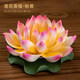 戴玉堂 陶瓷蓮花擺件 中式禪意客廳茶室桌面荷花裝飾手工工藝品 佛堂仙堂佛前家用荷花供花裝飾開(kāi)業(yè)禮品 D04-88A  蓮花(粉黃)
