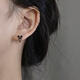 ?，敽谏Y銀耳環(huán)小眾氣質(zhì)耳墜時(shí)尚耳飾生日禮物送女朋友 黑色蝴蝶結銀耳環(huán)