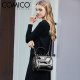 高美高（comico）COMICO高美高女款女包时尚铆钉手提包大容量单肩包C4999 黑色