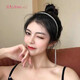 言象仙女流蘇發(fā)箍鑲鉆流蘇韓版仿水鉆掛耳式頭箍ins少女發(fā)飾品頭箍 銀色2排仿鉆流蘇發(fā)箍