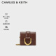 CHARLES&KEITH复古马蹄扣迷你Gabine零钱包小包女CK6-50840489 Chocolate巧克力色 1个