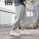 紡布者大碼男裝春秋寬松休閑褲男士加肥加大潮流運動(dòng)百搭胖子衛褲 X1378-花灰 7XL（275-300斤）