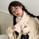 蘇木佰（SOMUBAY）小羊圍脖女秋冬季保暖毛絨絨圍巾加厚可愛(ài)少女心小清新款脖套韓版 小羊款-米色