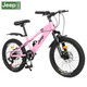 Jeep吉普兒童山地自行車(chē)男女孩中大童小學(xué)生碟剎變速減震賽車(chē)20寸捷豹 星耀輻條輪/粉色 單速 20寸1.2m-1.4cm