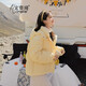 宏資琦羽絨棉服女短款2025冬季新款休閑百搭學(xué)生連帽棉衣加厚保暖面包服 奶黃色 S