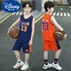 迪士尼（Disney）男童籃球服套裝夏季薄款2024新款中大童運(yùn)動(dòng)夏裝兒童裝背心速干衣 藏青色 160